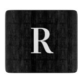 Einfache Monogramm Schwarz/Weiß Schneidebrett (Vorderseite)
