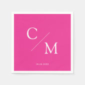 Einfache Monogramm-Serviette Serviette (Vorderseite)