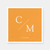 Einfache Monogramm-Serviette Serviette (Vorderseite)