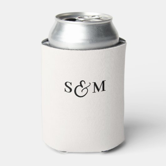 Einfache Monogramm-Skript-Ampersand-Hochzeit Dosenkühler (Kanne Vorderseite)