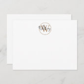 Einfache Monogramm-Skriptname Schwarze Gold-Note-K Mitteilungskarte (Vorne/Hinten)