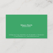 Einfache Monogramm (Smaragdgrün) Visitenkarte (Rückseite)