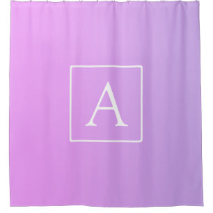 Einfache Monogramm   Subtile Rosa/Lila Ombre Duschvorhang