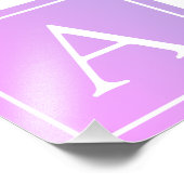 Einfache Monogramm | Subtile Rosa/Lila Ombre Fotodruck (Ecke)