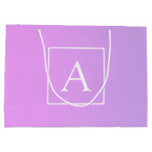 Einfache Monogramm | Subtile Rosa/Lila Ombre Große Geschenktüte (Rückseite)