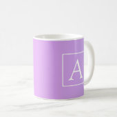 Einfache Monogramm | Subtile Rosa/Lila Ombre Kaffeetasse (VorderseiteRechts)