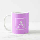 Einfache Monogramm | Subtile Rosa/Lila Ombre Kaffeetasse (Links)