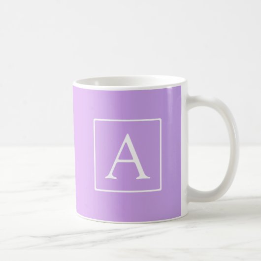 Einfache Monogramm | Subtile Rosa/Lila Ombre Kaffeetasse (Rechts)