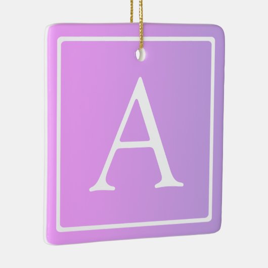 Einfache Monogramm | Subtile Rosa/Lila Ombre Keramikornament (Rechts)