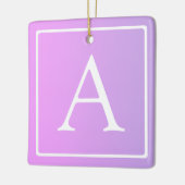 Einfache Monogramm | Subtile Rosa/Lila Ombre Keramikornament (Links)