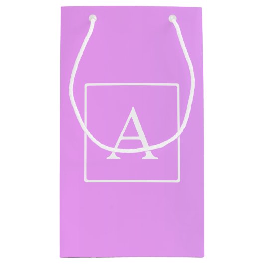 Einfache Monogramm | Subtile Rosa/Lila Ombre Kleine Geschenktüte (Rückseite)