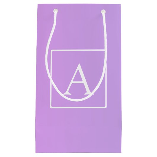 Einfache Monogramm | Subtile Rosa/Lila Ombre Kleine Geschenktüte (Vorderseite)