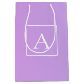 Einfache Monogramm | Subtile Rosa/Lila Ombre Mittlere Geschenktüte (Vorderseite)