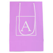 Einfache Monogramm | Subtile Rosa/Lila Ombre Mittlere Geschenktüte (Rückseite)