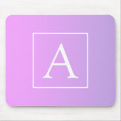 Einfache Monogramm | Subtile Rosa/Lila Ombre Mousepad (Vorne)