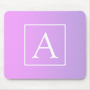 Einfache Monogramm   Subtile Rosa/Lila Ombre Mousepad