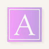 Einfache Monogramm | Subtile Rosa/Lila Ombre Notizblock (Vorderseite)