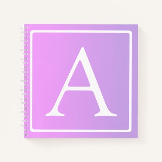 Einfache Monogramm | Subtile Rosa/Lila Ombre Notizblock (Vorderseite)