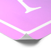 Einfache Monogramm | Subtile Rosa/Lila Ombre Poster (Ecke)