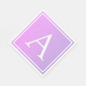 Einfache Monogramm | Subtile Rosa/Lila Ombre Serviette (Ecke)