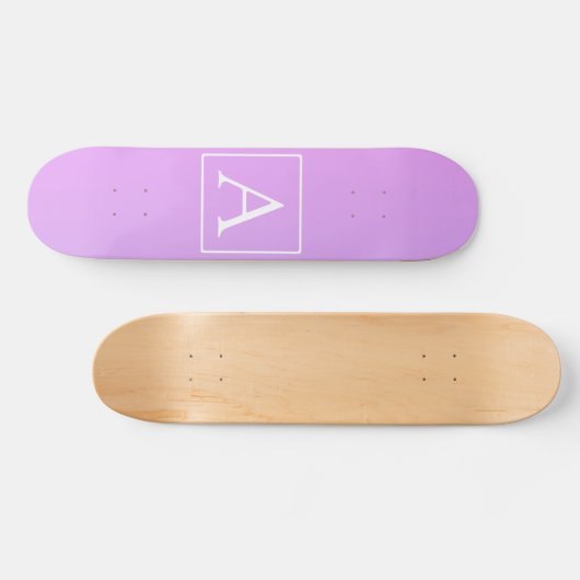 Einfache Monogramm | Subtile Rosa/Lila Ombre Skateboard (Horizontal)