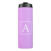Einfache Monogramm | Subtile Rosa/Lila Ombre Thermosbecher (Vorderseite)