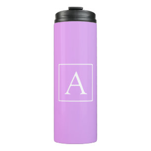 Einfache Monogramm Subtile Rosa/Lila Ombre Thermosbecher
