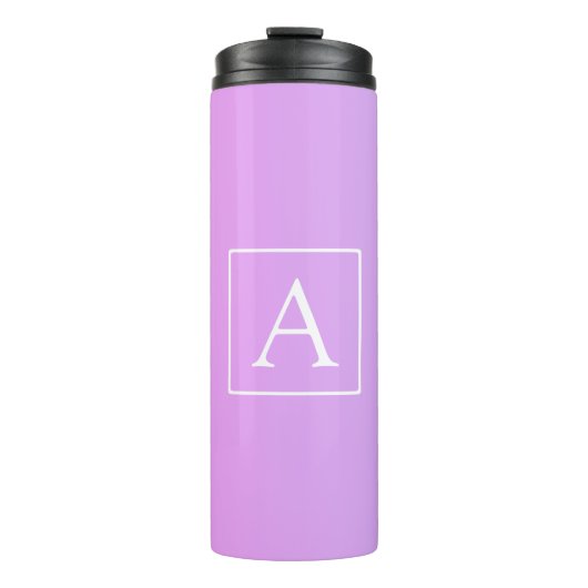 Einfache Monogramm | Subtile Rosa/Lila Ombre Thermosbecher (Vorderseite)