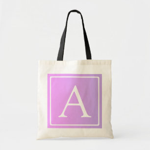 Einfache Monogramm   Subtile Rosa/Lila Ombre Tragetasche