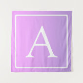 Einfache Monogramm | Subtile Rosa/Lila Ombre Wandteppich (Vorderseite)