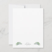 Einfache Monogramm Tropenleere Vielen Dank Mitteilungskarte (Rückseite)