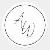 Einfache Monogramm-Umschlag Aufkleber (Vorderseite)