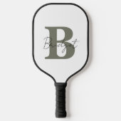 Einfache Monogramm und Name Modern anpassbar Pickleball Schläger (Vorderseite)