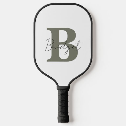Einfache Monogramm und Name Modern anpassbar Pickleball Schläger (Vorderseite)