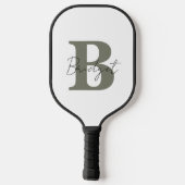 Einfache Monogramm und Name Modern anpassbar Pickleball Schläger (Rückseite)