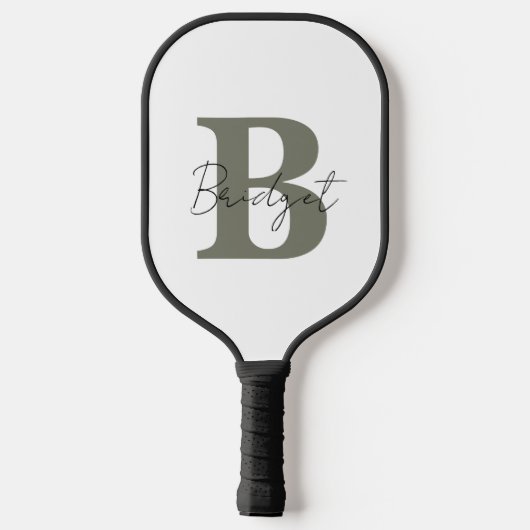 Einfache Monogramm und Name Modern anpassbar Pickleball Schläger (Rückseite)