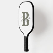 Einfache Monogramm und Name Modern anpassbar Pickleball Schläger (Links)