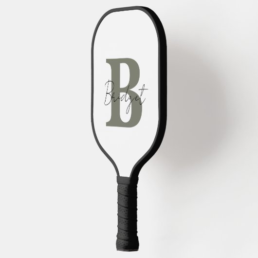 Einfache Monogramm und Name Modern anpassbar Pickleball Schläger (Links)
