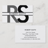 Einfache Monogramm und Namensplatte Visitenkarte (Vorne/Hinten)