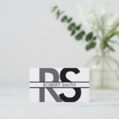 Einfache Monogramm und Namensplatte Visitenkarte (Stehend Vorderseite)