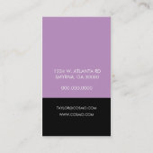 Einfache Monogramm-Visitenkarte (Lavendel) Visitenkarte (Rückseite)