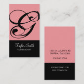 Einfache Monogramm-Visitenkarte Visitenkarte (Vorne/Hinten)