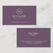 einfache Monogramm-Visitenkarte Visitenkarte (Vorne/Hinten)