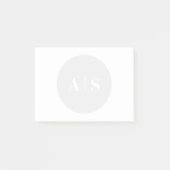 Einfache monogramm-Wasserzeichen Post-it Klebezettel (Vorderseite)