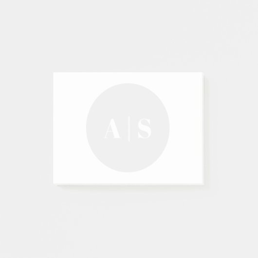 Einfache monogramm-Wasserzeichen Post-it Klebezettel (Vorderseite)