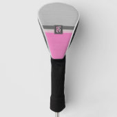 Einfache Monogramme mit zwei Tonen Rosa und Grau Golf Headcover (Vorderseite)