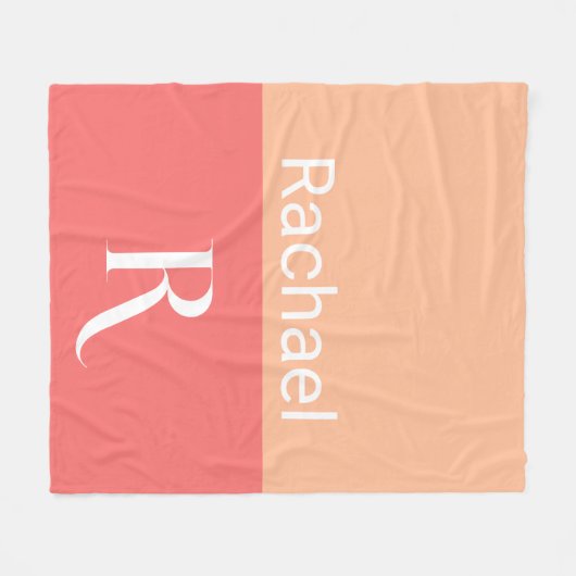 Einfache Monogrammnamentypografie Fleecedecke (Vorderseite (Horizontal))