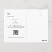 Einfache Monogrammskala Save the Date QR-Code Postkarte (Rückseite)