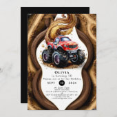 Einfache Monster Truck Geburtstag verzaubert Einladung (Vorne/Hinten)