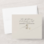 Einfache Moody Greenerity Black & Beige Wedding All In One Einladung (Rückseite)